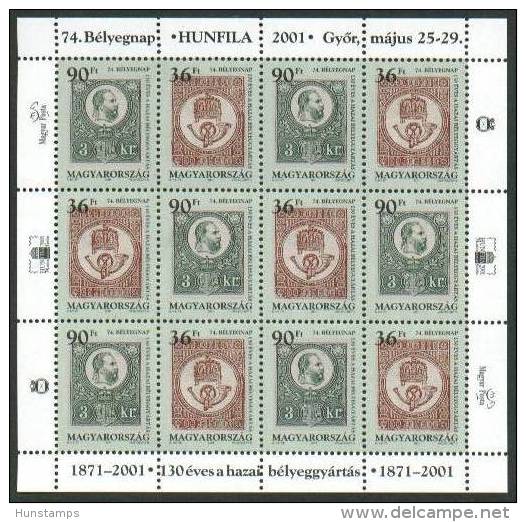 Hungary 2001. Stampday - Limited - COMPLETE SHEET MNH (**) Michel: 4676-4677 Klb. - Neufs