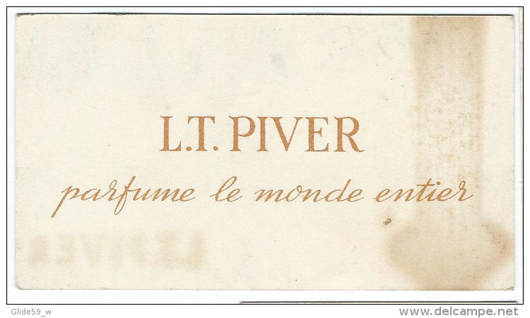 Carte Parfumée Parfums De L. T. PIVER - Pompeïa - Paris - Profumeria Antica (fino Al 1960)