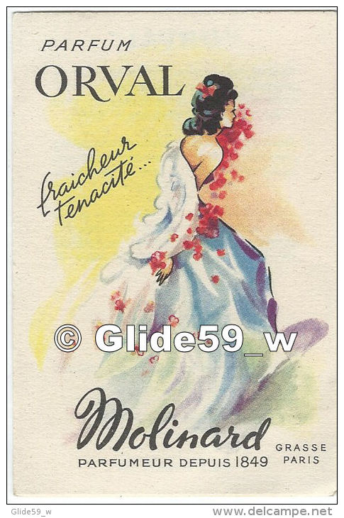 Carte Parfumée Parfum ORVAL - Molinard - Grasse - Vintage (until 1960)