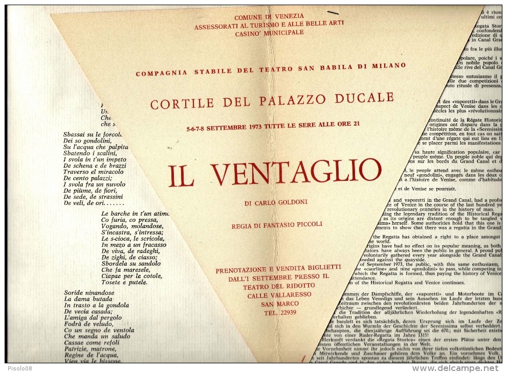 REPUBBLICA 1973 VENEZIA REGATA STORICA IN CANAL GRANDE ANNULLO CONVEGNO FILATELICO 2-9 1973 - Folder