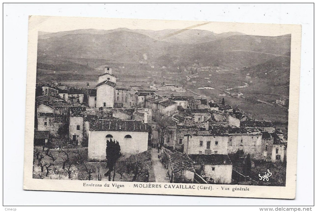 CPA 30 - MOLIERES CAVAILLAC - Vue Générale - TB PLAN D'ensemble Du Village + TB PLAN Intérieur Oblitération - Autres & Non Classés