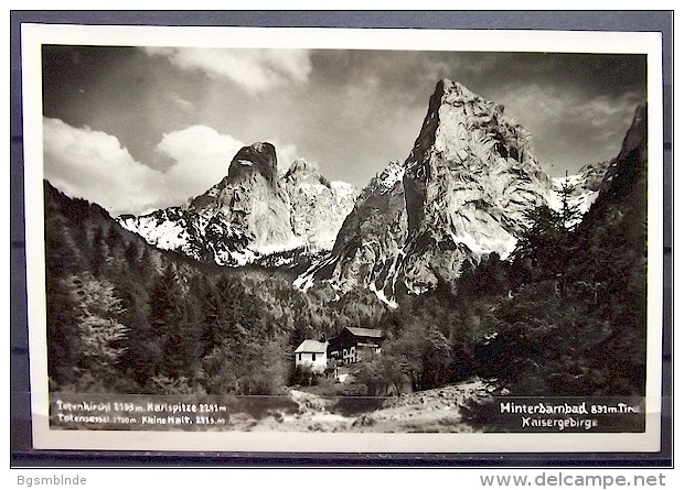 Alte Karte  "HINTERBÄRENBAD, Totenkirchl, Kleine Halt, Kaisergebirge" - Kufstein