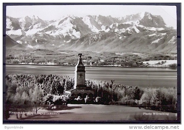 Alte Karte  "ASSENHAUSEN - Bismarckturm Mit Zugspitzmassiv" - Starnberg