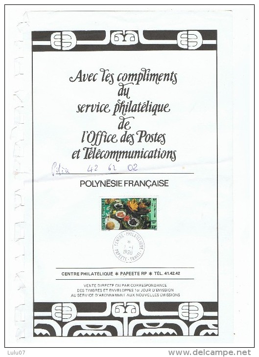 Polynésie   Française  2 Timbres   Centre  Philatélique  1991 - Oblitérés