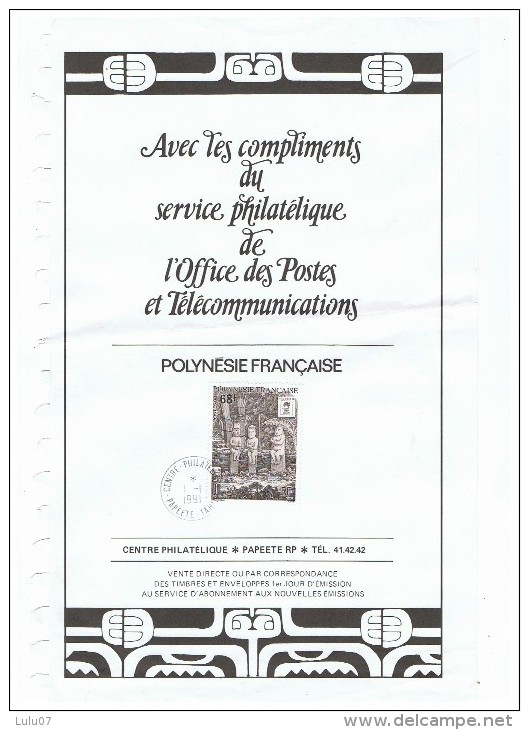 Polynésie   Française  2 Timbres   Centre  Philatélique  1991 - Gebraucht