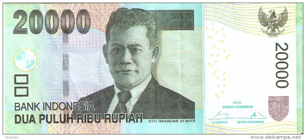 BILLETE DE INDONESIA DE 20000 RUPIAH DEL AÑO 2014 CALIDAD EBC (XF) (BANKNOTE) - Indonesia