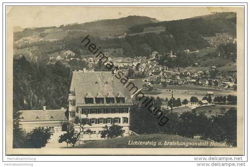 Lichtensteig Und Erziehungsanstalt Hochsteig - Foto-AK 20er Jahre - Lichtensteig