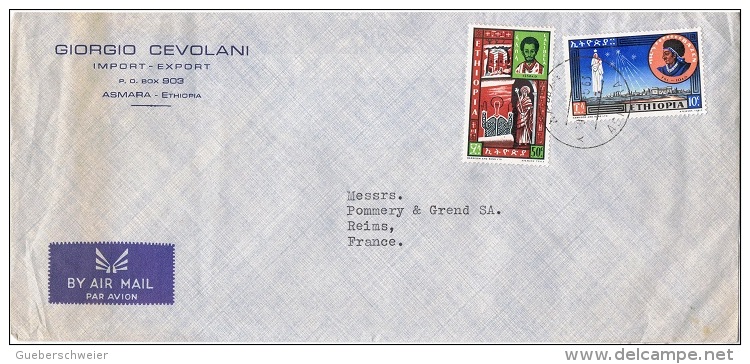 LA 167 - ETHIOPIE N° 398-401 Vue De Bethléem Et Eglise De Roha Sur Lettre Par Avion Pour La France - Ethiopië
