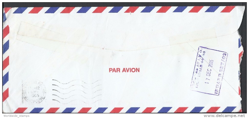 USA Columbus Airmail Cover With Franking Machine Meter Mark Postal History Cover Sent To Pakistan. - 2001-10