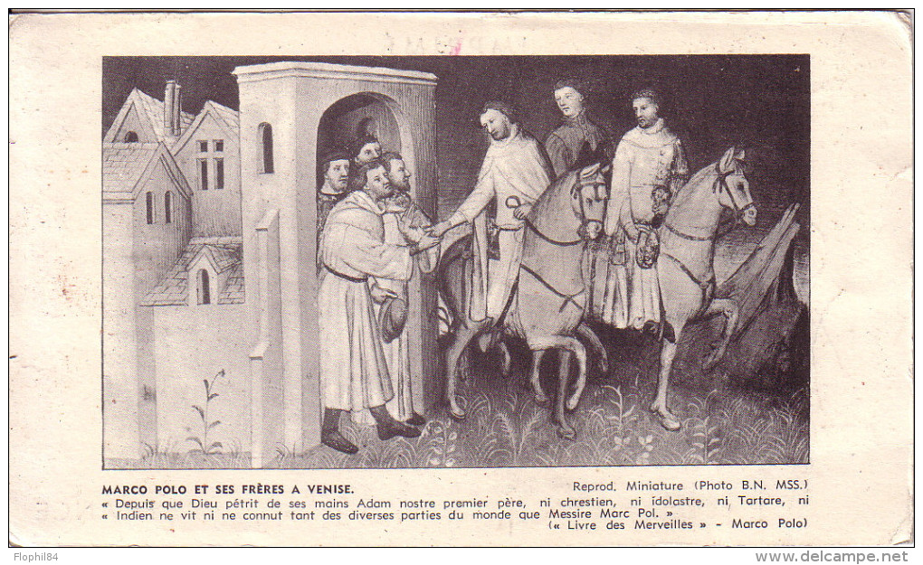 ITALIE - VENISE - IONYL - PLASMARINE - SUR LES TRACE DE MARCO POLO 1953-1954 - RETOUR A VENISE - PLI D'ANGLE.. - Non Classés