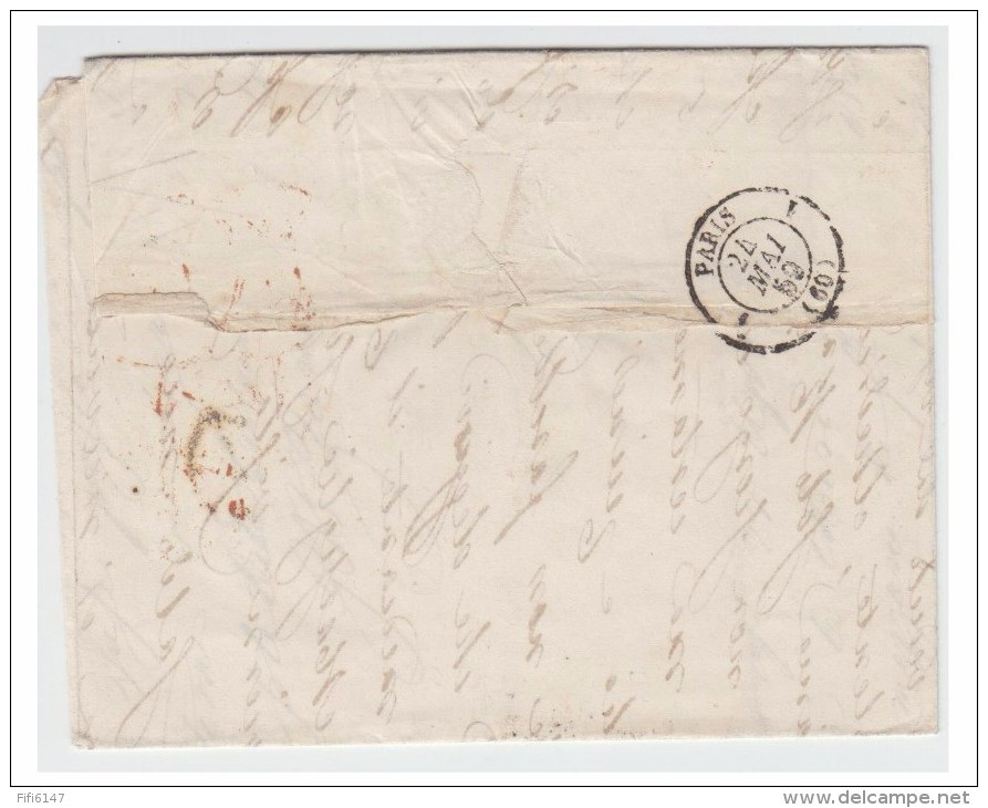 ITALIE LETTRE DE VENISE POUR PARIS EN PORT DÛ --- 1859 -- AUTRICHE PAR CULOZ --- - Lombardo-Veneto