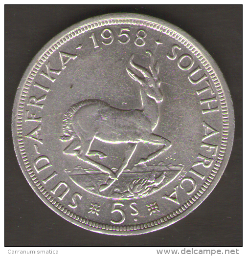 SUD AFRICA 5 SHILLINGS 1958 AG SILVER - Südafrika