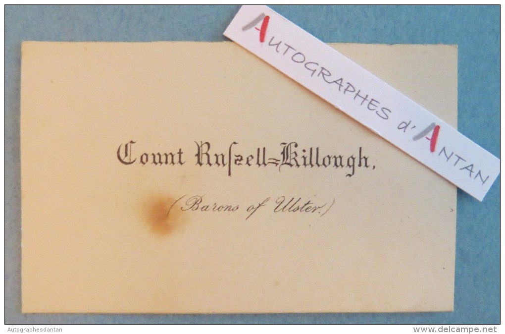 CDV Count Rafaell Killough Barons Of Uster - Comte Rafael Killough Baron D'Uster - Noblesse Aristocratie - Cartes De Visite