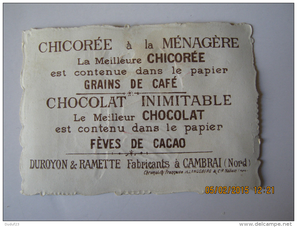 CHROMO DECOUPI GAUFREE CHICOREE MENAGERE CHOCOLAT DUROYON RAMETTE OPERA MIGNON Retrouvailles Lothario Mignon - Duroyon & Ramette