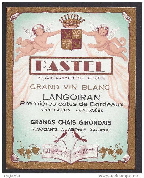 Etiquettes De Vin Langoiran Premières Côtes De Bordeaux -  Pastel   -  Thème Enfant, Angelot - Bambini