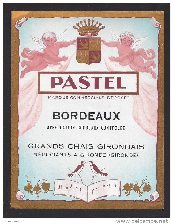 Etiquettes De Vin Bordeaux -  Pastel   -  Thème Enfant, Angelot - Bambini
