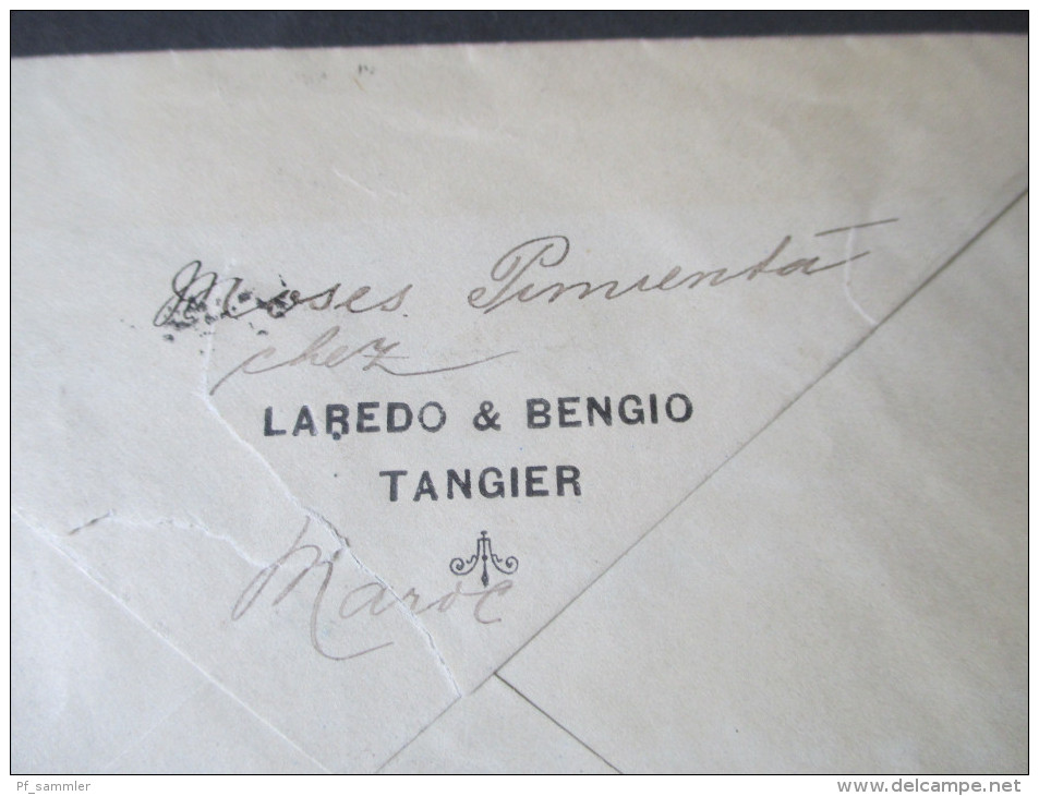 GB Kolonie Postamt In Marokko 1912 MiF Nach Wien. Tanger Maroc. Toller Beleg. Marken Mit Aufdruck - Uffici In Marocco / Tangeri (…-1958)