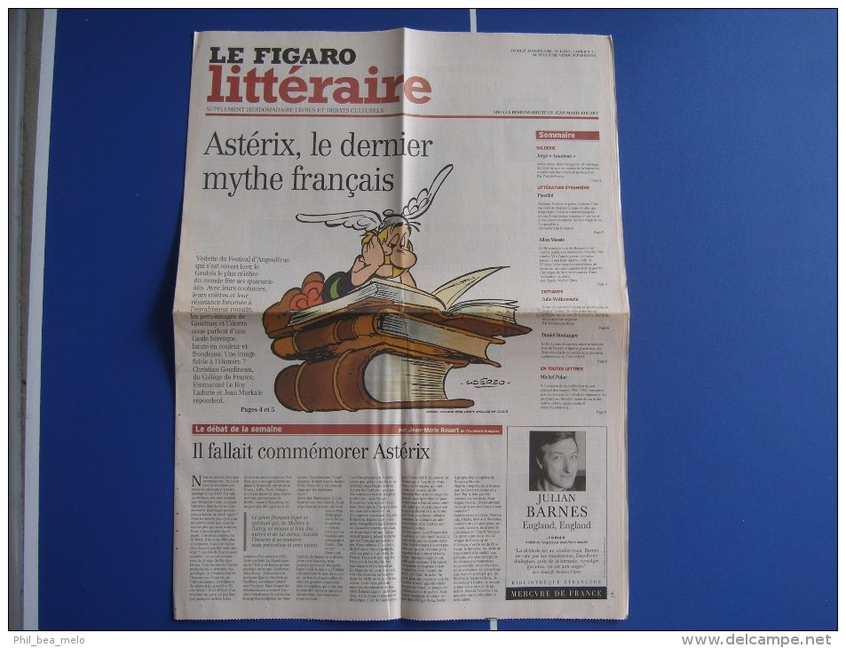 ASTERIX - PRESSE - LE FIGARO LITTERAIRE 27 JANVIER 2000 - ASTERIX LE DERNIER MYTHE FRANCAIS - ARTICLE - 3 PAGES - Astérix