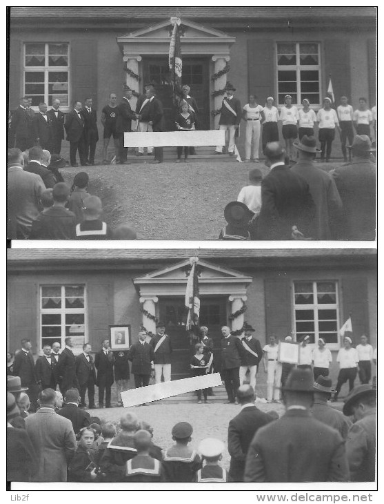 Allemagne Heidenberg Inauguration D'un Batiment Pour La Jeunesse Club Sportif 2 Cartes Photos 1914-1918 14-18 Ww1 Wk1 - War, Military