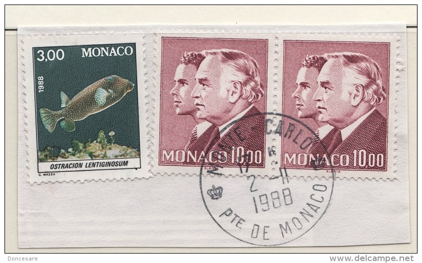 ** MONACO 1988 LOT N°1618 + 2 X 1519 OBLITERE   **D15** - Gebraucht