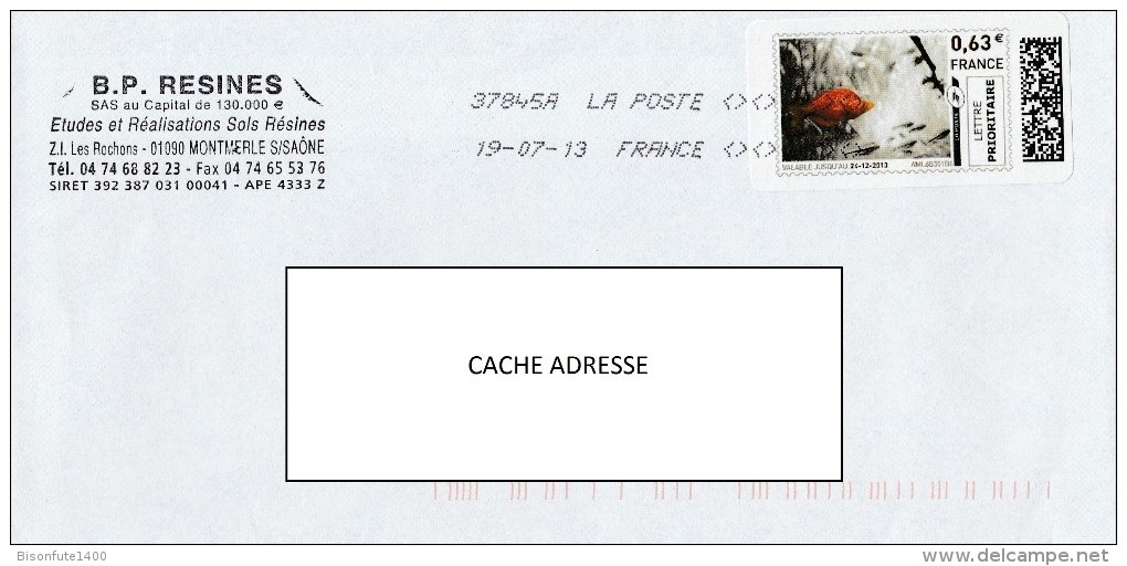 France : Mon Timbre En Ligne Sur Enveloppe : Poisson Rouge - Timbres à Imprimer (Montimbrenligne)