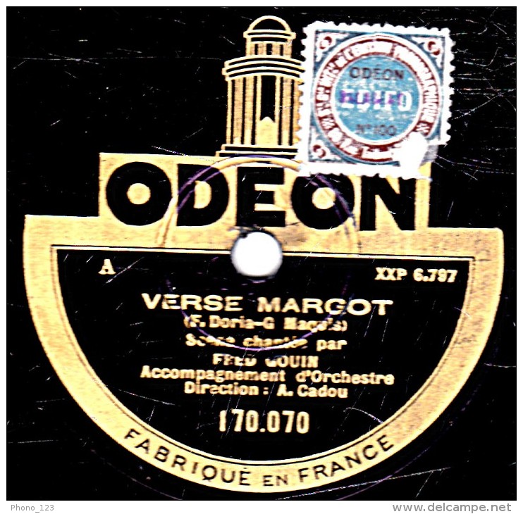 78 Trs- 30 Cm - état EX - FRED GOIN - VERSE MARGOT - QUI M'AURAIT DIT... - 78 T - Disques Pour Gramophone