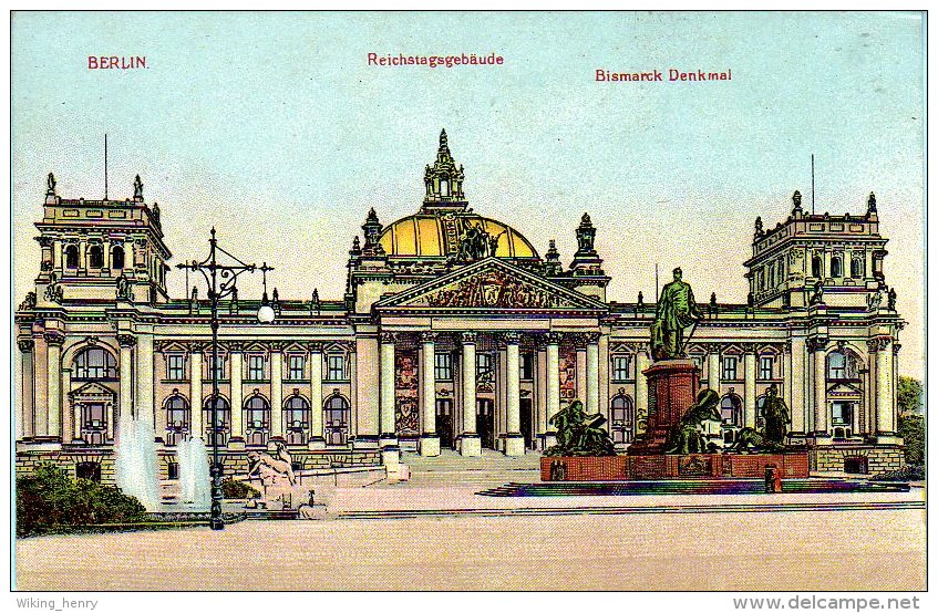 Berlin Tiergarten - Reichstagsgebäude 12  Mit Bismarck Denkmal - Tiergarten