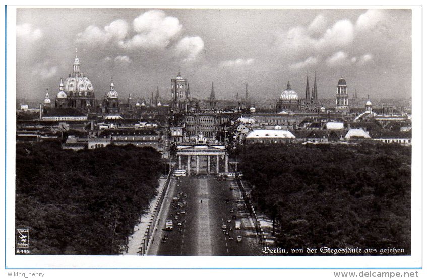 Berlin Tiergarten - S/w Von Der Siegessäule Aus Gesehen - Dierentuin