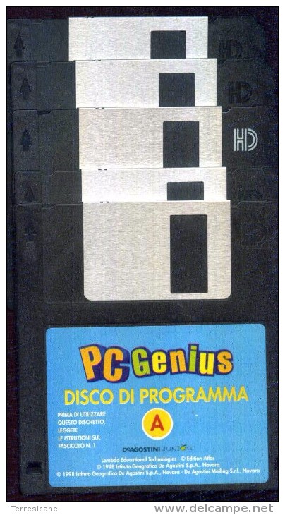 PC GENIUS 5 DISCHETTI PROGRAMMA A B C D E   WIN - Discos 3.5