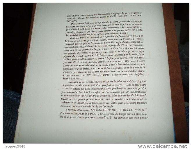 Roland D'orgelès ) SPECIMEN Du Cabaret De La Belle Femme - N° 843 Sur 1000 Exemplaire - Lithographies De Edmond Lajoux - Psychologie/Philosophie