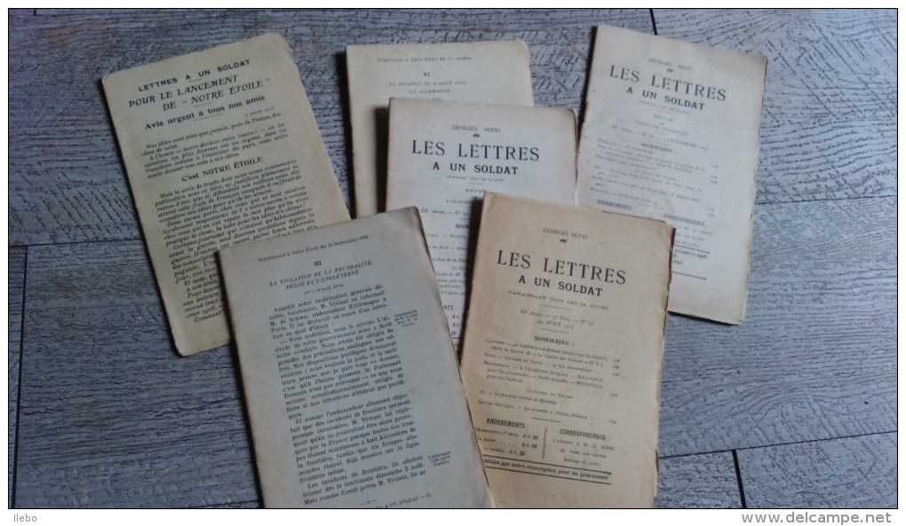 Les Lettres à Un Soldat De Hoog 1917 Lot 6 Fascicules Revue  Ww1 Guerre Rare - Guerre 1914-18