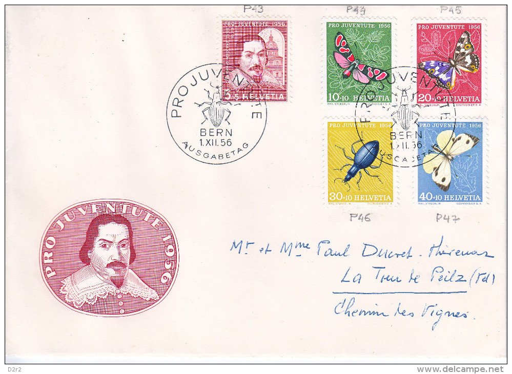 FDC 1956 - CAHET DU 1.12.56 - C= 80.-- (legere Ondulation) - Lettres & Documents