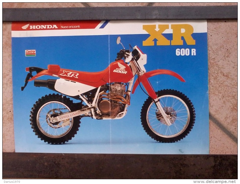 Auto E Moto -  Honda  XR  600R E Scheda Tecnica - Cm. 21x30. - Altri & Non Classificati