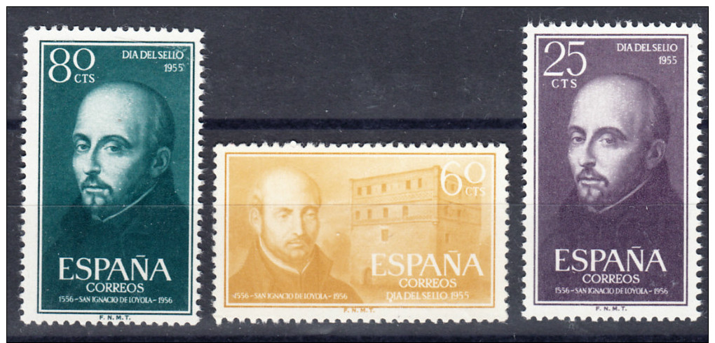 ESPAÑA 1955.CENTENARIO DE SAN IGNACIO DE LOYOLA .EDIFIL Nº 1166/1168. NUEVA SIN  CHARNELA .SES851 - Nuovi