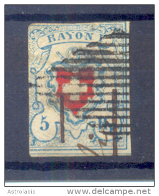 " Croix Non Encadrée, Rayon I "1851, Yvert 20, Cat. 130.00 Euros. - 1843-1852 Kantonalmarken Und Bundesmarken