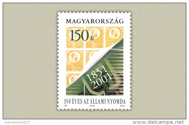 HUNGARY 2001 EVENTS 150 Years Of NATIONAL MONEY PRINTING - Fine Set MNH - Unused Stamps
