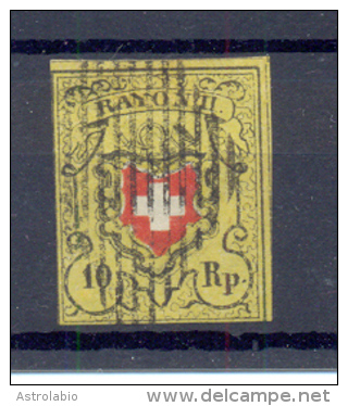 " Croix Non Encadrée, Rayon II "1850, Yvert 15, Cat. 120.00 Euros. - 1843-1852 Correos Federales Y Cantonales