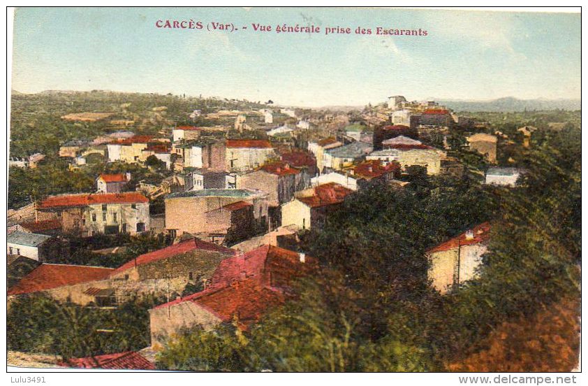 CPA - CARCES (83) - Vue Prise Des Escarants Sur Un Quartier Du Bourg En 1935 - Carces