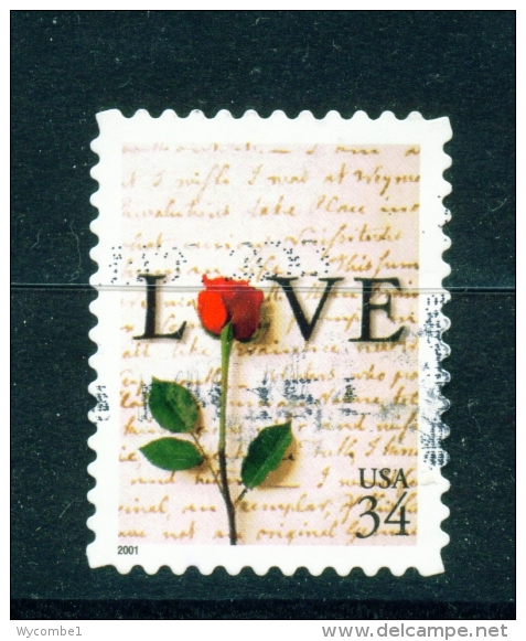 USA  -  2001  Love  34c  Used As Scan - Used Stamps