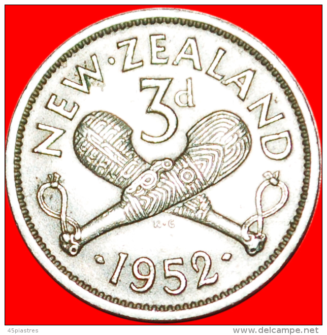 * WEAPON (1948-1952): NEW ZEALAND ★ 3 PENCE 1952! GEORGE VI (1937-1952) LOW START&#9733;NO RESERVE!!! - New Zealand