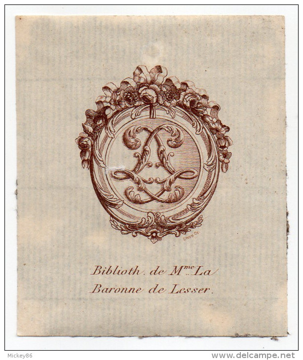 EX LIBRIS----Biblioth. De Mme La Baronne De Lesser (Louise De Marillac )----Stern Cr--Clermont Ferrand - Ex-libris