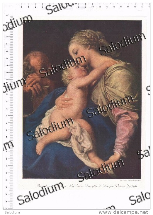 SACRA FAMIGLIA POMPEO BARTONI ARTE PITTURA - Immagine Ritagliata Da Pubblicazione Originale D´epoca - Otros & Sin Clasificación