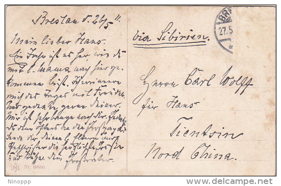 Germany 1915 Child Signed Card, Sent To China - Mundo