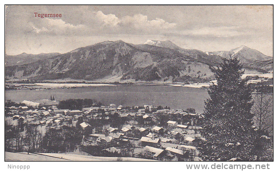 Germany 1921 Tegernsee Town Lake Mountains - World