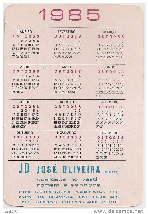 Boat/Barco/Bateau - Pocket Calendar Portuguese 1985.  Calendario Calendrier - Petit Format : 1981-90