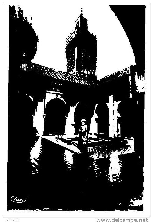 (963) Islam - Maroc - Tlecem Mosque Courtyard (old Postcard) - Islam