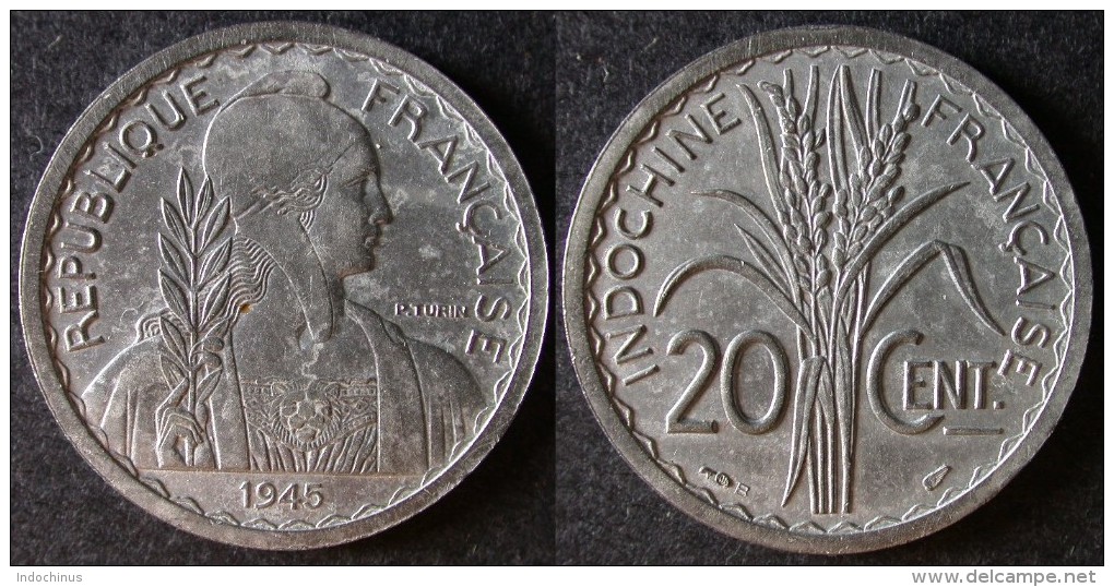 INDOCHINE  20 Cent 1945  B  FRANCAISE INDOCHINA   PORT OFFERT - Autres & Non Classés