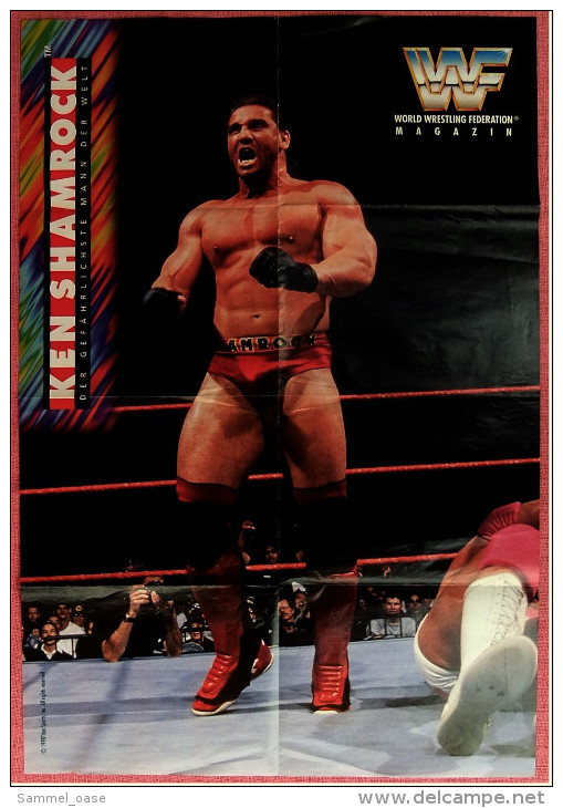 Wrestling Plakat :  Ken Shamrock  -  Von World Wrestling Federation Magazin Ca. 1990 - Martial Arts