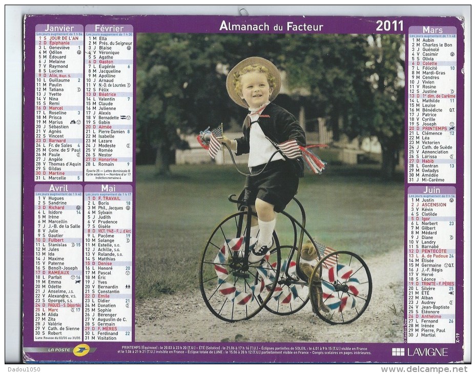 Calendrier Des Postes 2011 69 Rhone - Grand Format : 2001-...