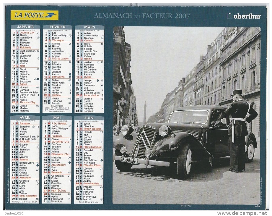 Calendrier Des Postes 2007 69 RHONE - Grand Format : 2001-...